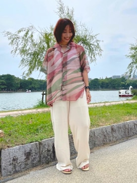 「MOUSSY（マウジー）のアイテム（アクセサリー）」を使った、misakiさん（レディース・155cm）の夏コーディネート