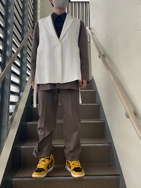 「MONKEY TIME（モンキータイム）のアイテム（テーラードジャケット）」を使った、あーじゃすさん（メンズ・167cm）の冬コーディネート