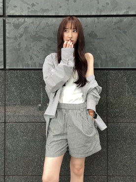 「アイテム（シャツ/ブラウス）」を使った、Emiriさん（レディース・162cm）の夏コーディネート