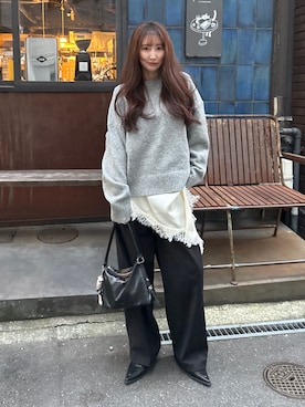 「KOBE LETTUCE（コウベレタス）のアイテム」を使った、Emiriさん（レディース・162cm）の春コーディネート