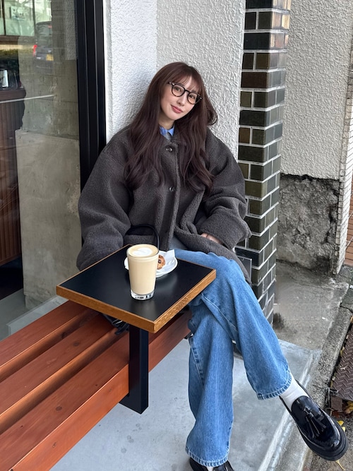 ボアムートンステンカラーコートを使った人気ファッション