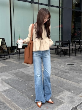 「アイテム（パンプス）」を使った、Emiriさん（レディース・162cm）の秋コーディネート