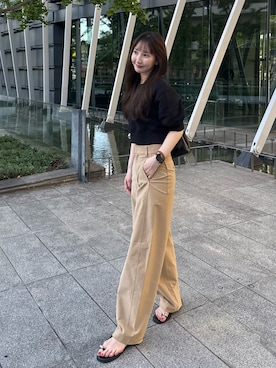 「SENSE OF PLACE by URBAN RESEARCH（センスオブプレイスバイアーバンリサーチ）のアイテム（サンダル）」を使った、Emiriさん（レディース・162cm）の夏コーディネート