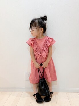 「petit main（プティマイン）のアイテム（サンダル）」を使った、®️ikunan☺︎さん（キッズ・90cm）の夏コーディネート