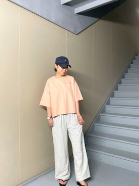 「URBAN RESEARCH Sonny Label(アーバンリサーチサニーレーベル)の軽量フラットトングサンダル(サンダル、ブラック系)」を使った、Manaさん(レディース・161cm)の春コーディネート