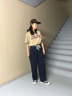 「URBAN RESEARCH Sonny Label（アーバンリサーチサニーレーベル）のアイテム（キャップ）」を使った、Manaさん（レディース・161cm）の夏コーディネート