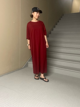 「URBAN RESEARCH Sonny Label(アーバンリサーチサニーレーベル)のLACOSTE Lキャップ(キャップ、ブルー系)」を使った、Manaさん(レディース・161cm)の夏コーディネート