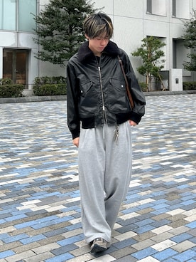 「アイテム（ブルゾン）」を使った、つぐ吉さん（メンズ・173cm）の秋コーディネート