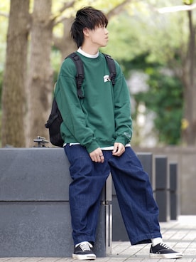 「アイテム（バックパック/リュック）」を使った、つぐ吉さん（メンズ・172cm・20代）の秋コーディネート