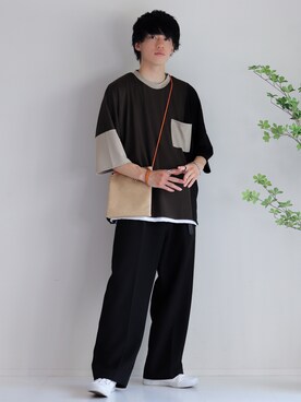 「INTER FACTORY（インターファクトリー）のアイテム（バッグ）」を使った、つぐ吉さん（メンズ・172cm）の夏コーディネート