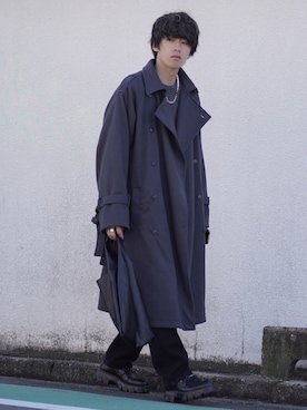 「ETELIO（エテリオ）の【2点セット】サージカルステンレスフープ　イヤーカフ　巾着付き（イヤーカフ）」を使った、つぐ吉さん（メンズ・172cm）の秋コーディネート