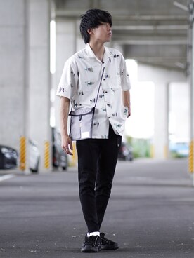 「URBAN RESEARCH Sonny Label（アーバンリサーチサニーレーベル）の『吸水速乾』セオαグラフィック半袖シャツ（シャツ/ブラウス）」を使った、つぐさん（メンズ・172cm）の夏コーディネート