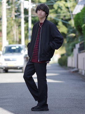 「アイテム（イヤリング）」を使った、つぐ吉さん（メンズ・172cm・20代）の秋コーディネート