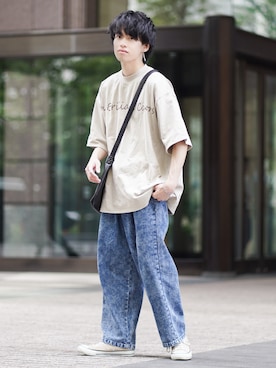 「アイテム（イヤリング）」を使った、つぐ吉さん（メンズ・172cm・20代）の春コーディネート