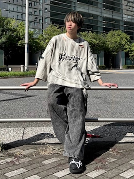 「アイテム（Tシャツ/カットソー）」を使った、つぐ吉さん（メンズ・173cm）の秋コーディネート