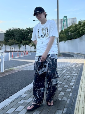 「アイテム（カーゴパンツ）」を使った、つぐ吉さん（メンズ・173cm・20代）の夏コーディネート