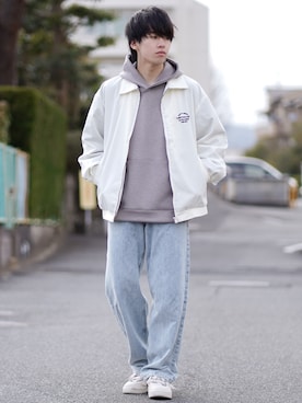 「ストリートカジュアル」｜「アイテム（ブルゾン）」を使った、つぐ吉さん（メンズ・172cm）の冬コーディネート