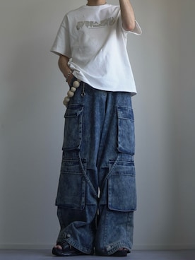 「アイテム（カーゴパンツ）」を使った、つぐ吉さん（メンズ・173cm）の夏コーディネート