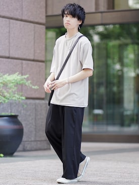 「アイテム（イヤリング）」を使った、つぐ吉さん（メンズ・172cm・20代）の春コーディネート