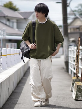 「shiki tokyo（シキトウキョウ）のアイテム（アクセサリー）」を使った、つぐ吉さん（メンズ・172cm）の夏コーディネート