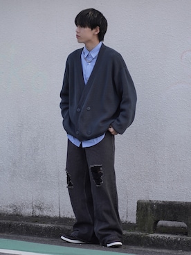 「アイテム（イヤーカフ）」を使った、つぐ吉さん（メンズ・172cm・20代）の春コーディネート