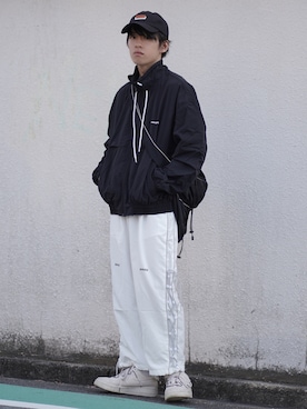 「ADER error（アーダーエラー）のアイテム（帽子）」を使った、つぐ吉さん（メンズ・172cm）の秋コーディネート