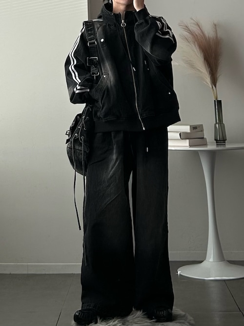 line sleeve track zip parker jacket / ラインスリーブトラックジップ