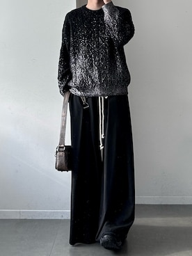 「アイテム（スラックス、ブラック系）」を使った、つぐ吉さん（メンズ・173cm）の冬コーディネート