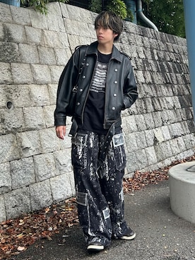 「アイテム（カーゴパンツ）」を使った、つぐ吉さん（メンズ・173cm）の秋コーディネート