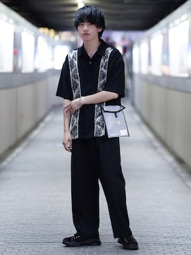 「ETELIO（エテリオ）の【2点セット】サージカルステンレスフープ　イヤーカフ　巾着付き（イヤーカフ）」を使った、つぐ吉さん（メンズ・172cm）の夏コーディネート