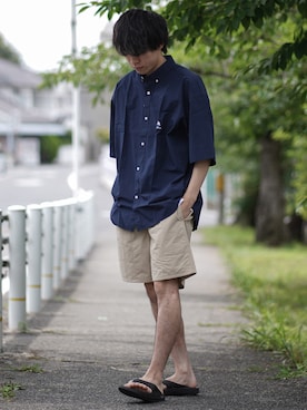 「アイテム（サンダル）」を使った、つぐ吉さん（メンズ・172cm・20代）の夏コーディネート