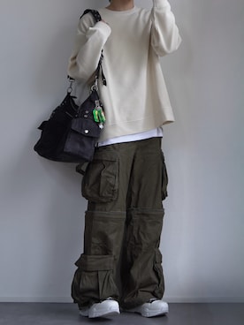 「molk（モルク）の【molk】ボリュームソールキャンバススニーカー（スニーカー）」を使った、つぐさん（メンズ・173cm）の秋コーディネート