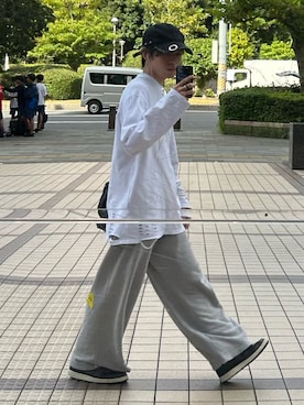 「アイテム（スウェットパンツ）」を使った、つぐ吉さん（メンズ・173cm）の秋コーディネート