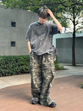 「アイテム（カーゴパンツ）」を使った、つぐ吉さん（メンズ・173cm・20代）の夏コーディネート