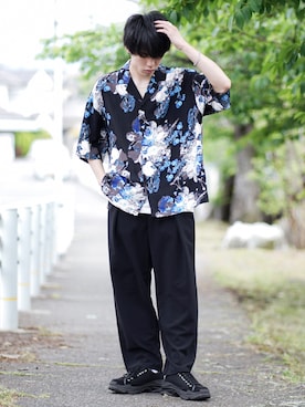「y/m by sawa（イムバイサワ）のアイテム」を使った、つぐ吉さん（メンズ・172cm）の春コーディネート