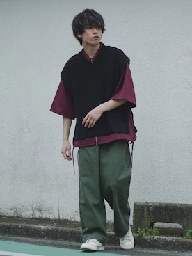 「fuv.（ファブ）のアイテム」を使った、つぐ吉さん（メンズ・172cm）の春コーディネート