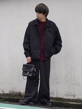 「ETELIO（エテリオ）の【2点セット】サージカルステンレスフープ　イヤーカフ　巾着付き（イヤーカフ）」を使った、つぐ吉さん（メンズ・172cm）の秋コーディネート