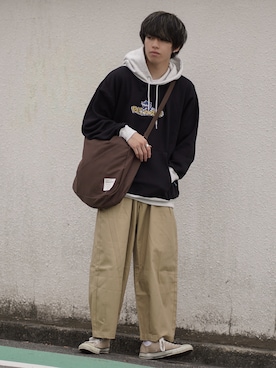 「アイテム（イヤーカフ）」を使った、つぐ吉さん（メンズ・172cm）の秋コーディネート