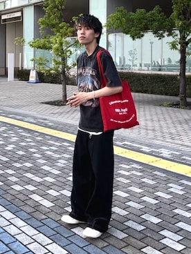 「アイテム（トートバッグ）」を使った、つぐ吉さん（メンズ・173cm）の夏コーディネート