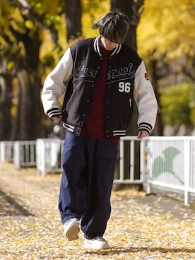 「メルトンスタジャン」｜つぐ吉さん（メンズ・172cm）の秋コーディネート