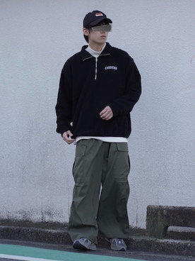 「ADER error（アーダーエラー）のアイテム（帽子）」を使った、つぐ吉さん（メンズ・172cm）の冬コーディネート