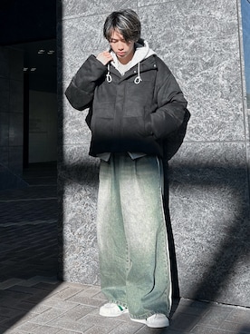 「アイテム（ダウンジャケット/コート）」を使った、つぐ吉さん（メンズ・173cm・20代）の秋コーディネート