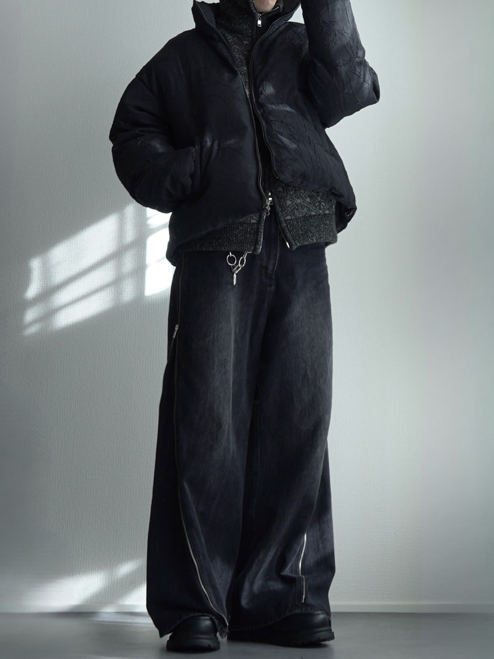 Oversize jacquard drivers knit/オーバーサイズジャガードドライバー 
