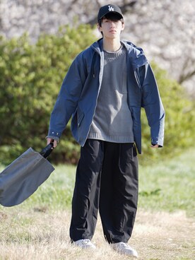 「はじめましてコーデ」｜「アイテム（マウンテンパーカー）」を使った、つぐ吉さん（メンズ・172cm）の春コーディネート