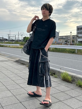 「アイテム（サンダル）」を使った、つぐ吉さん（メンズ・173cm・20代）の夏コーディネート