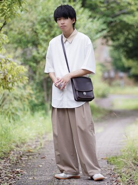 「ETELIO（エテリオ）の【2点セット】サージカルステンレスフープ　イヤーカフ　巾着付き（イヤーカフ）」を使った、つぐ吉さん（メンズ・172cm）の夏コーディネート