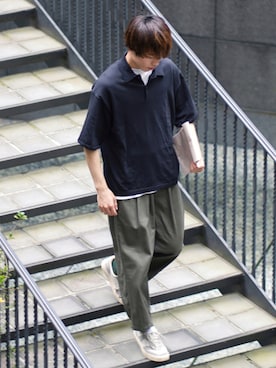 「Admiral（アドミラル）のアイテム（スニーカー）」を使った、つぐ吉さん（メンズ・172cm）の夏コーディネート