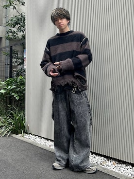 「アイテム（ニット/セーター）」を使った、つぐ吉さん（メンズ・173cm）の秋コーディネート