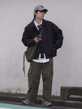「soerte」｜「アイテム（ブルゾン）」を使った、つぐ吉さん（メンズ・172cm）の冬コーディネート