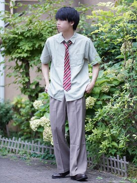 「ETELIO（エテリオ）の【2点セット】サージカルステンレスフープ　イヤーカフ　巾着付き（イヤーカフ）」を使った、つぐ吉さん（メンズ・172cm）の夏コーディネート